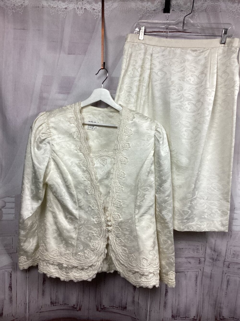 Vintage In the Mood 2 Piece Jacket Skirt Suit Bridal Set 14